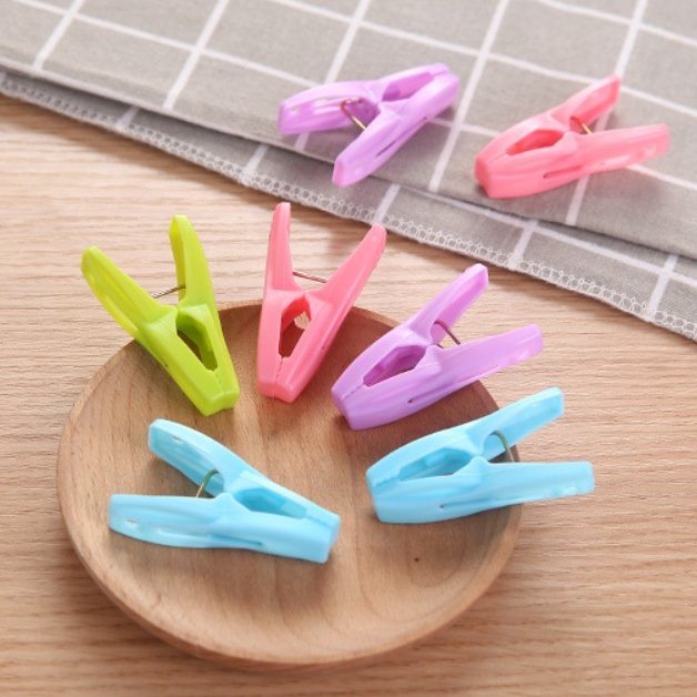 Windproof Clothes Pins for Clothesline Hangers Clothing Clips Pegs With a Basket