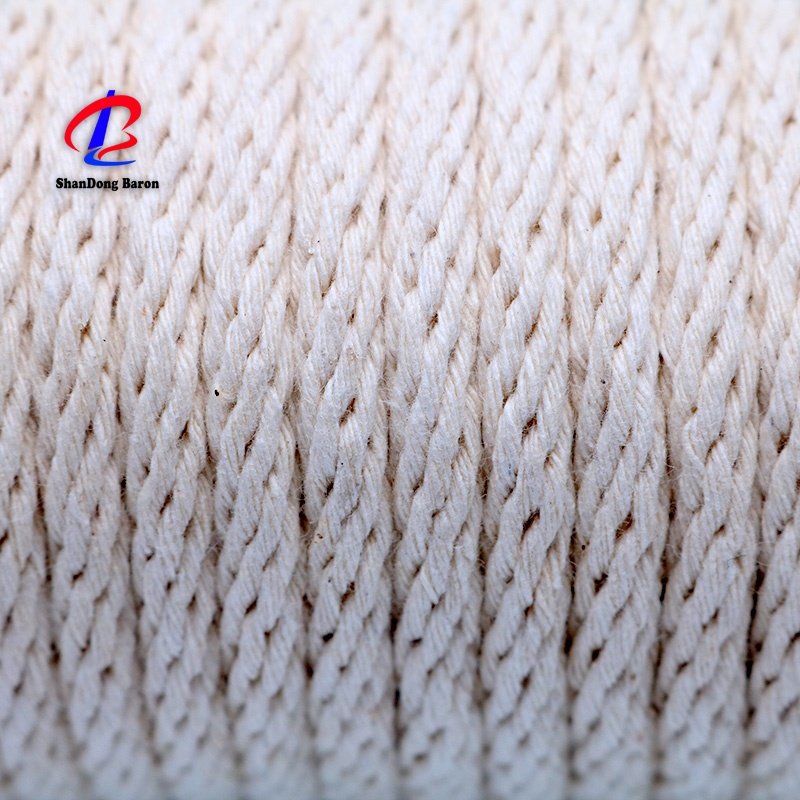 Hot sales Perfect performance Cotton solid Braided Rope for clothesline 6MMX20m