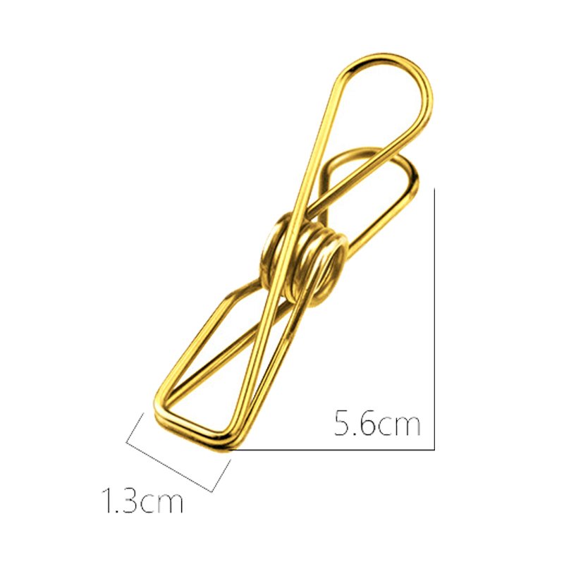 Gold Heavy Duty Stainless Steel Wire Clothes Pins Laundry Clips for Clothesline Hanging Clothes Outdoor Travel Camping
