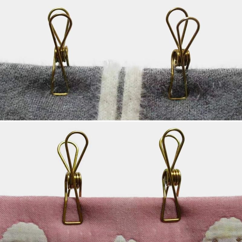 Gold Heavy Duty Stainless Steel Wire Clothes Pins Laundry Clips for Clothesline Hanging Clothes Outdoor Travel Camping