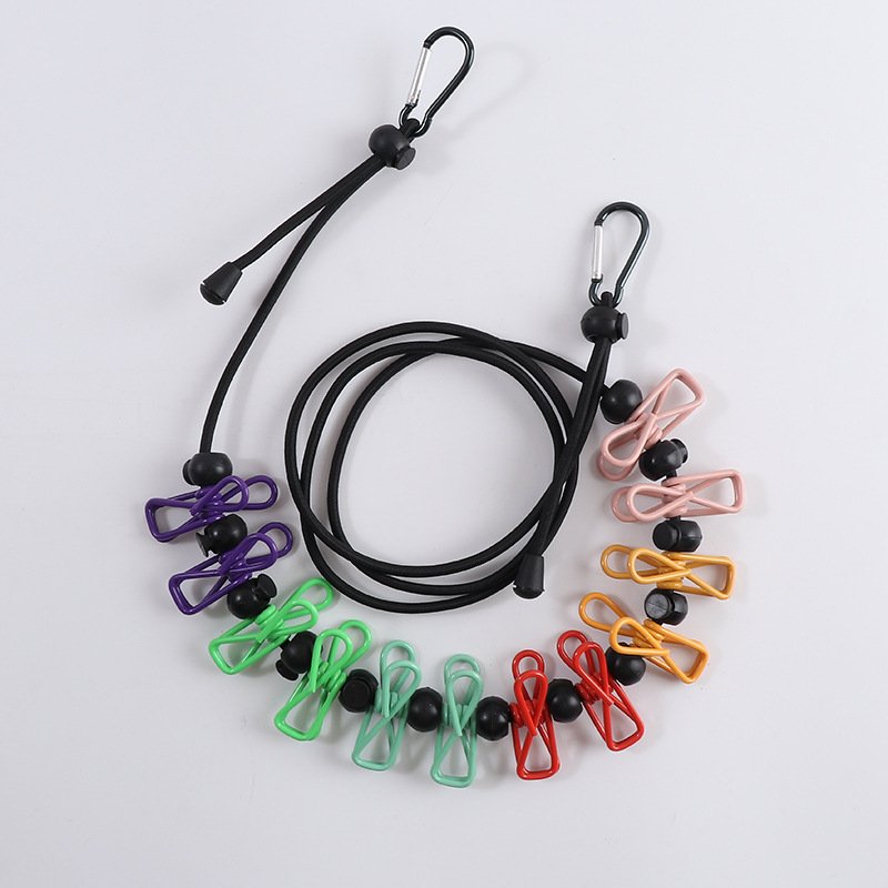 Colorful hanging light rope outdoor portable windproof clothesline camping tent hanging artifact camping functional hanging rope