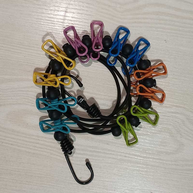 Hot Sale Windproof Clothes Lines Indoor Outdoor Drying Clothes Camping Ceiling Rack Portable with 12 clothes clips Rope