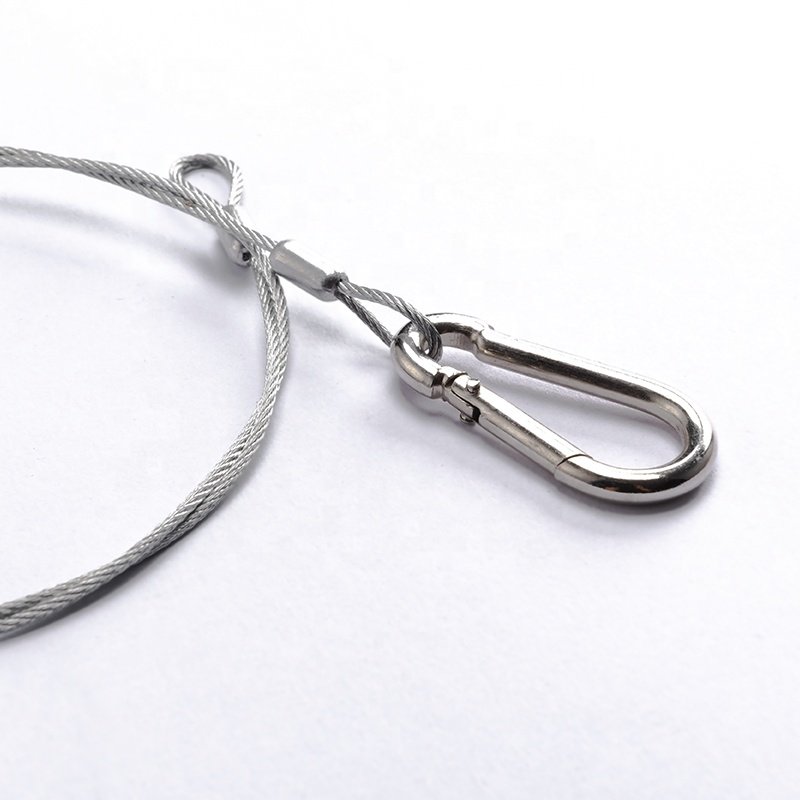 316/304 steel rope thin clothesline rack plastic coated stainless steel wire rope with hook