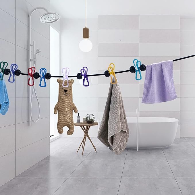 NPOT Factory Hot Selling Portable Travel Cloth Drying Rope Clothes Line Retractable Clothesline Camping Indoor