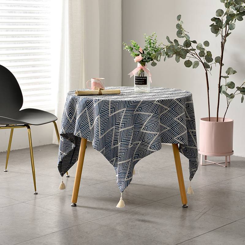 Japanese -style round table fabric square coffee table cloth long square tablecloth high -level sensor Japanese oval tablet