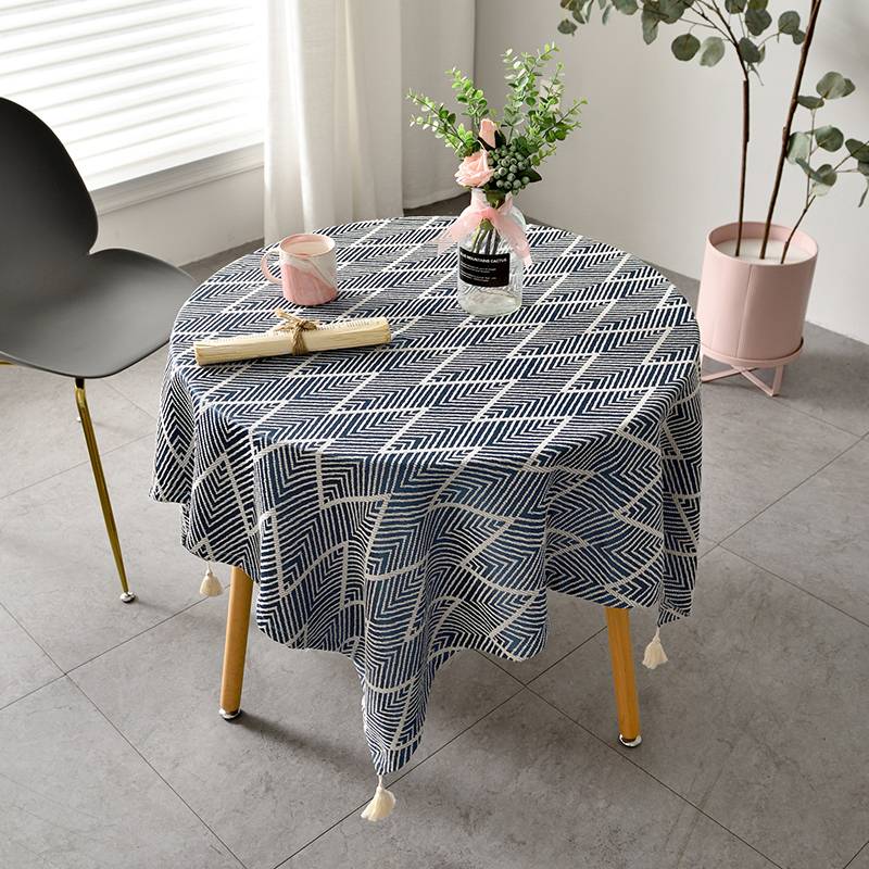 Japanese -style round table fabric square coffee table cloth long square tablecloth high -level sensor Japanese oval tablet