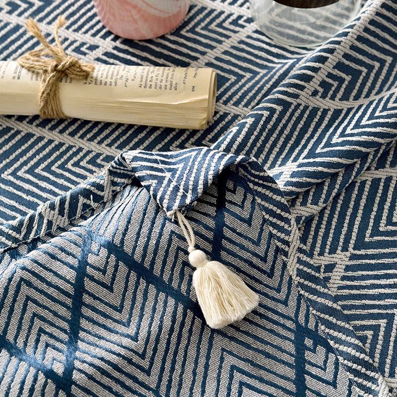 Japanese -style round table fabric square coffee table cloth long square tablecloth high -level sensor Japanese oval tablet