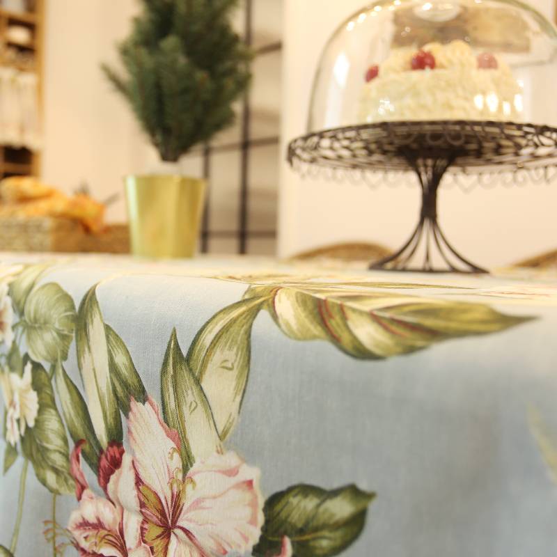 Iris Township Traveling Baroque Blue Blue Big Calme Table cloth Califier Table Coffee Table Round Table cloth American -style cotton and linen