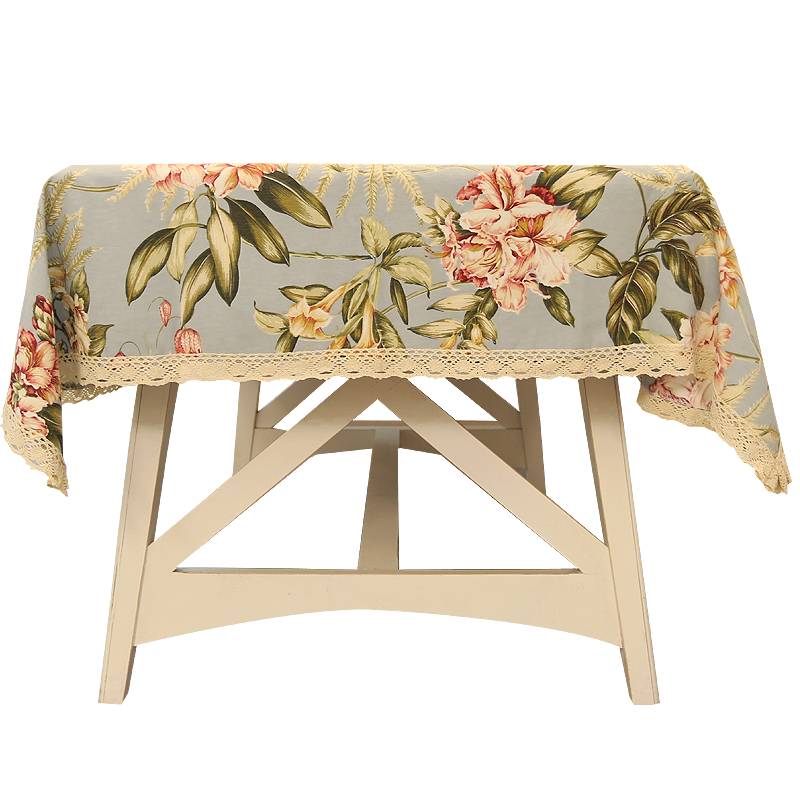 Iris Township Traveling Baroque Blue Blue Big Calme Table cloth Califier Table Coffee Table Round Table cloth American -style cotton and linen