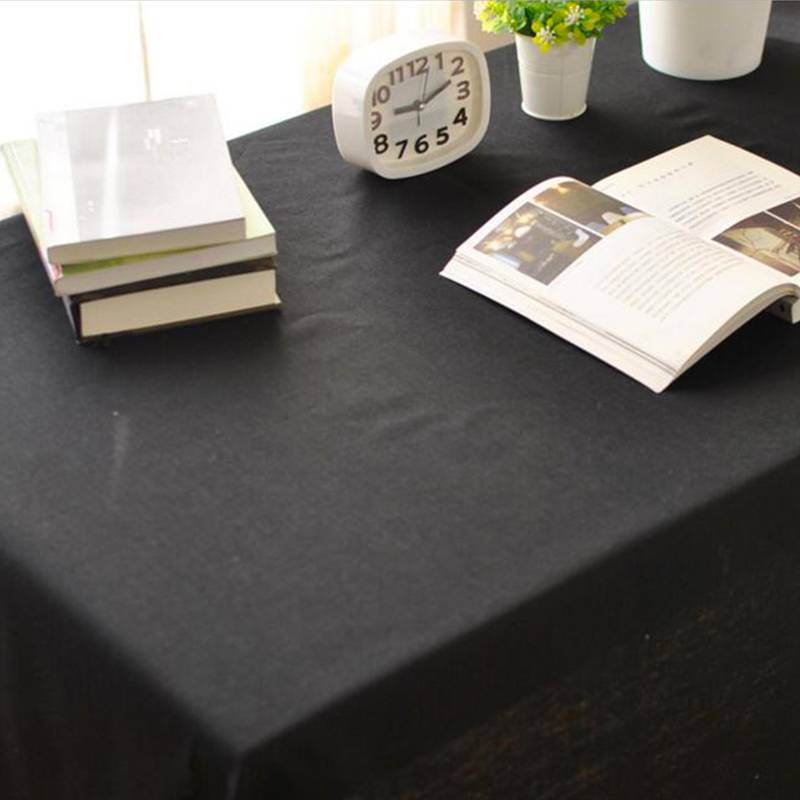 American -style cotton and linen black table Boxi restaurant coffee shop solid color table cloth rectangular table square table round table cloth cloth