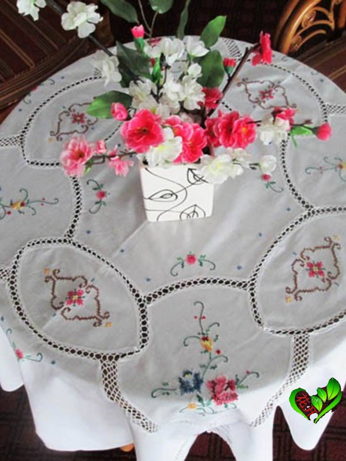 Export new cotton handmade embroidered cross -stitching stroke thin line embroidery table cloth cloth 170cm