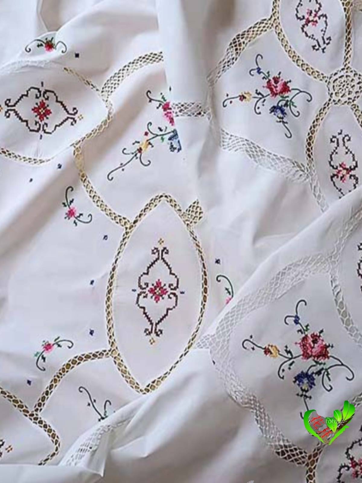 Export new cotton handmade embroidered cross -stitching stroke thin line embroidery table cloth cloth 170cm