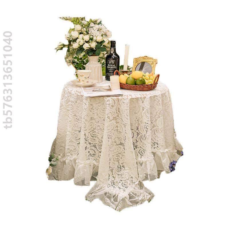 Rectangular lace dining table Advanced French sense, retro American table cloth high -end coffee table cloth light luxury white