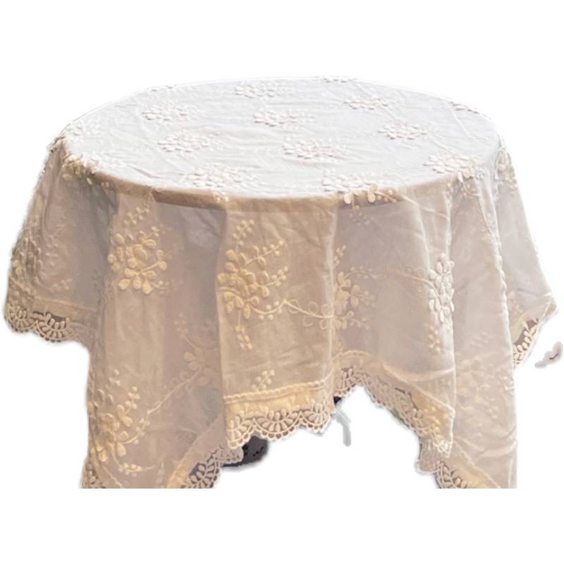 French idyllic white lace desktop INS wind round table