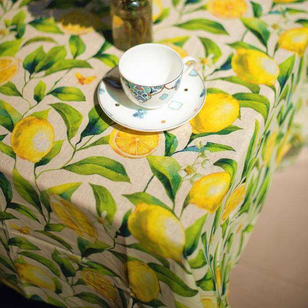 Exit tablecloth cotton and hemp material.