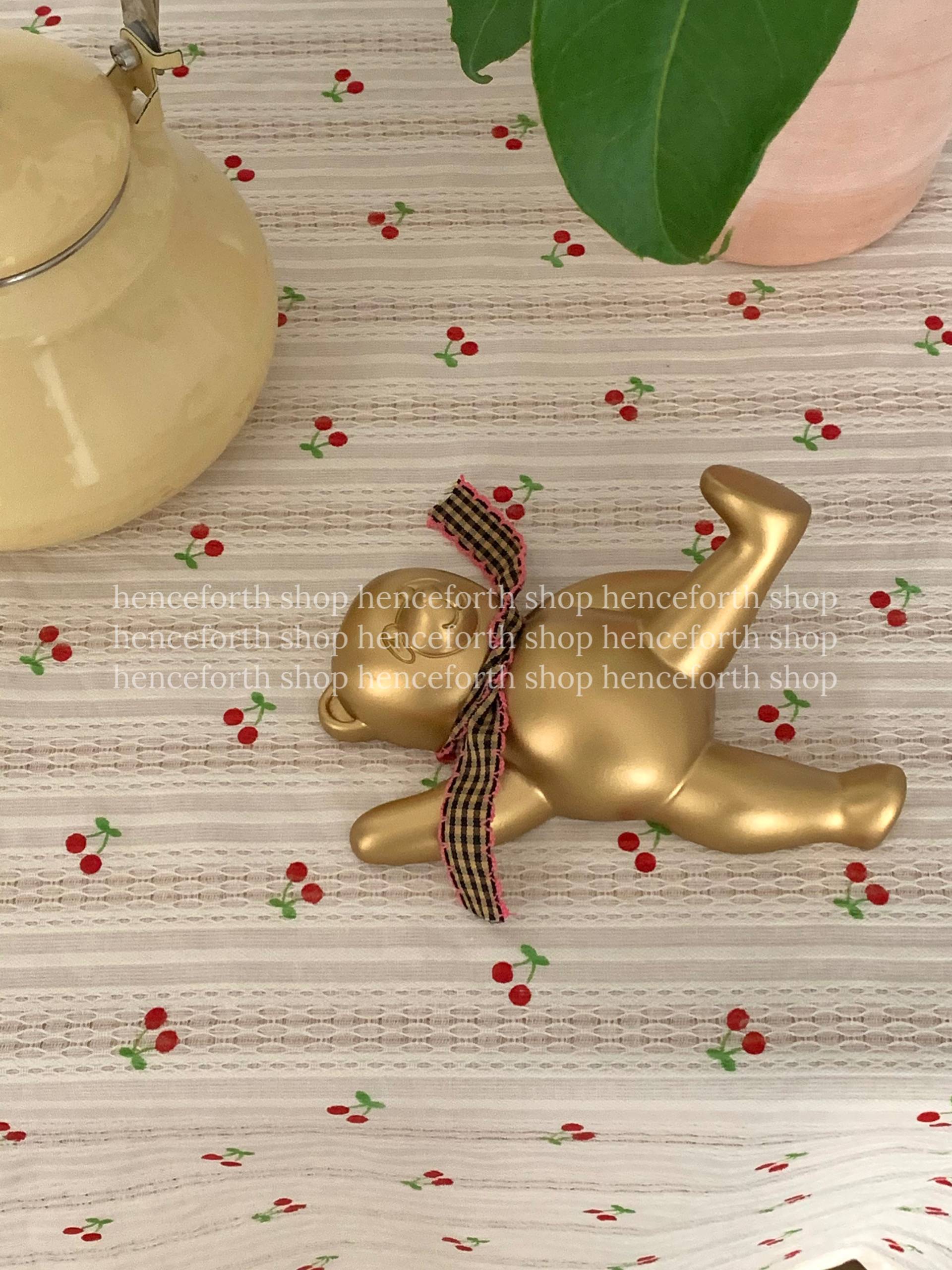 HENCEFORTH new tablecloth cherry print desk Gaibu home hanging cloth ins -hanging INS wind hollow base cloth cotton