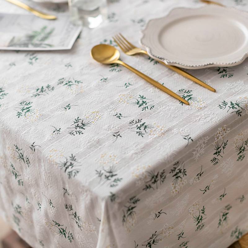 Rectangular fresh and American style crushed flower tablecloth