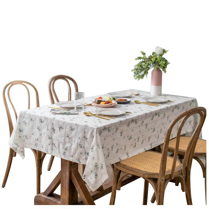 Rectangular fresh and American style crushed flower tablecloth