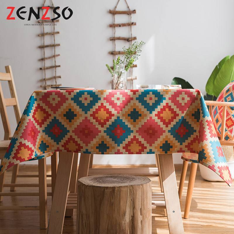 Tablecloth fabric family thickened cotton and linen positive birthday makeup table living room living room waterproof dining tablecloth |