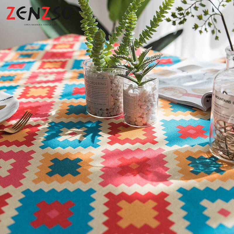 Tablecloth fabric family thickened cotton and linen positive birthday makeup table living room living room waterproof dining tablecloth |