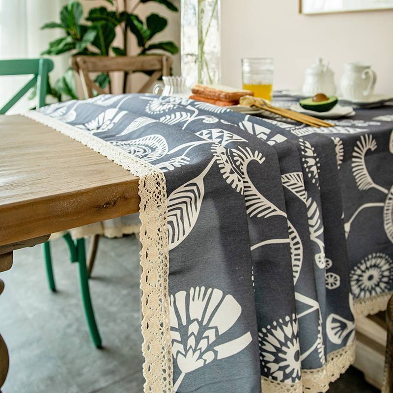 Retro print Chinese style cotton anesthesia tablecloth