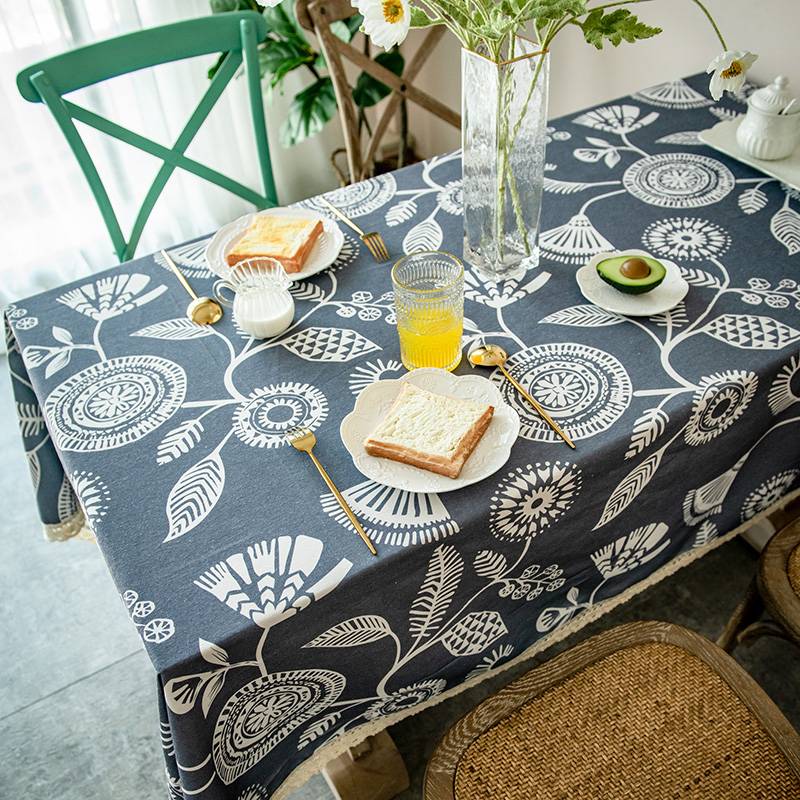 Retro print Chinese style cotton anesthesia tablecloth