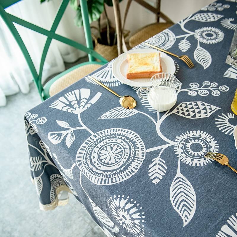 Retro print Chinese style cotton anesthesia tablecloth