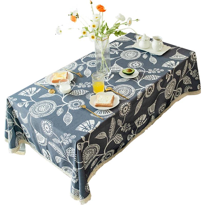 Retro print Chinese style cotton anesthesia tablecloth