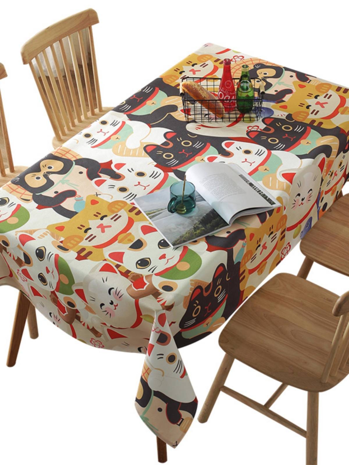Tablecloth cotton and linen blended long square birthday