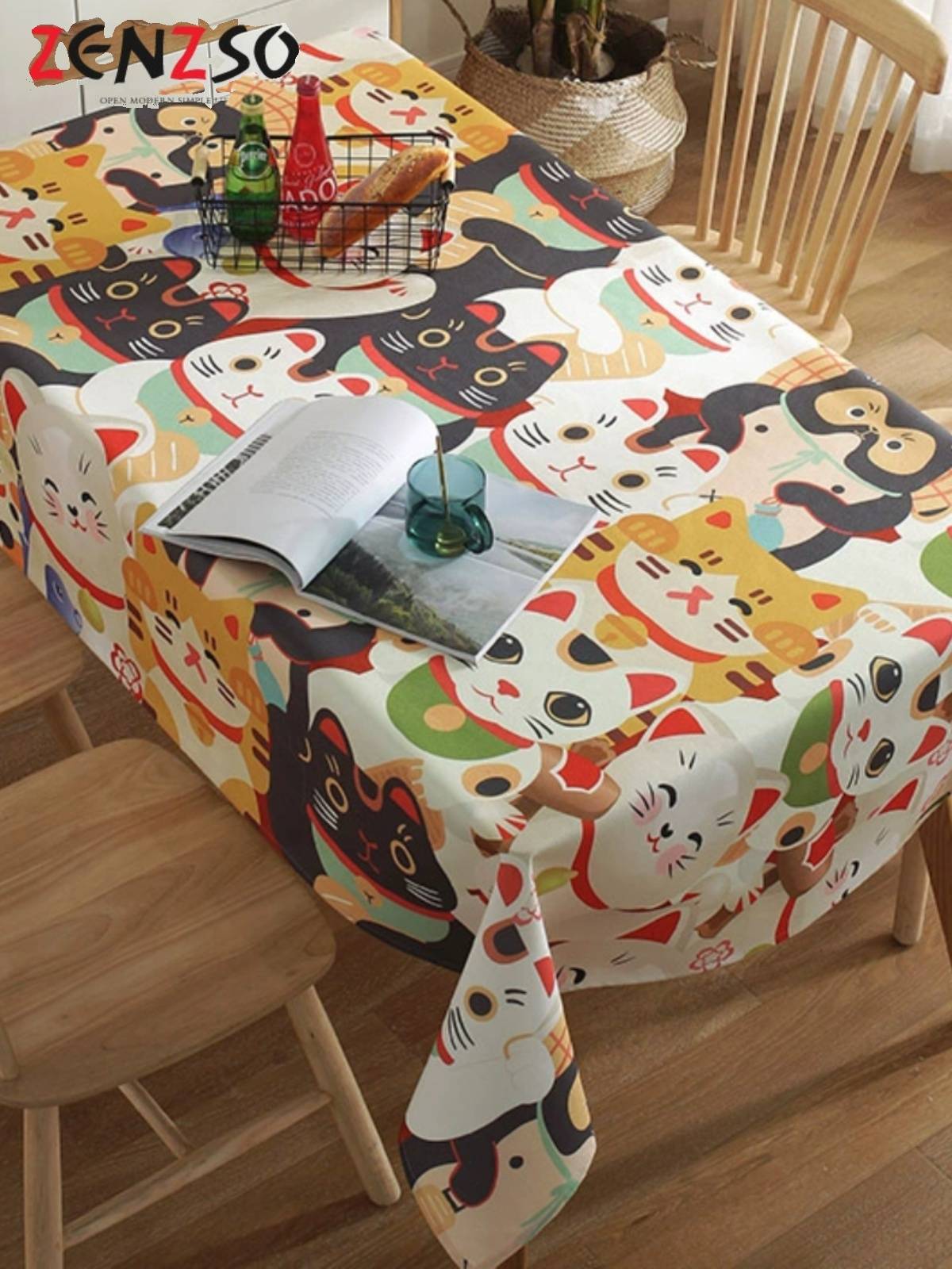 Tablecloth cotton and linen blended long square birthday