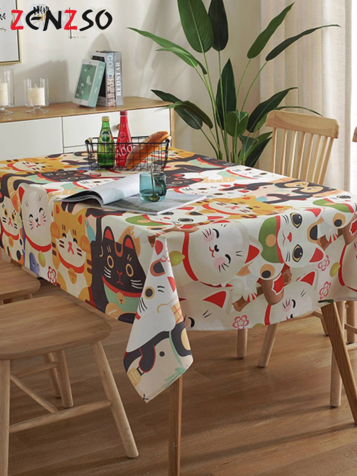 Tablecloth cotton and linen blended long square birthday