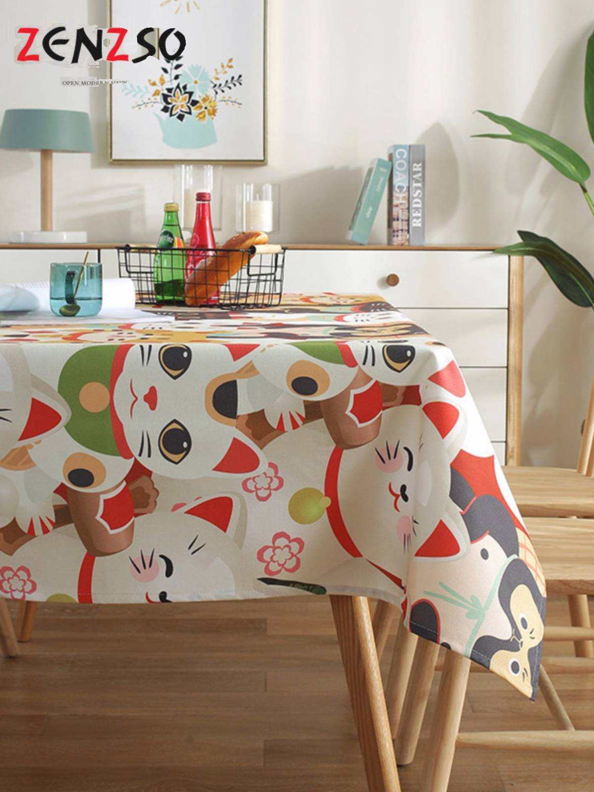 Tablecloth cotton and linen blended long square birthday