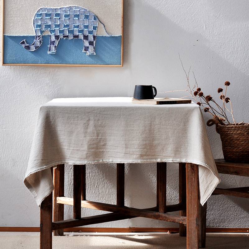 The original cotton and linen dining table cloth is simple in Nordic style