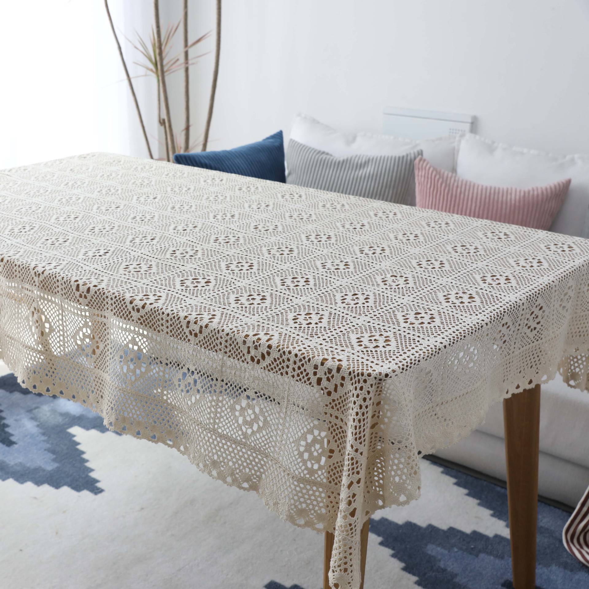 Pastoral hook needle lid cotton fine thread woven piano towel