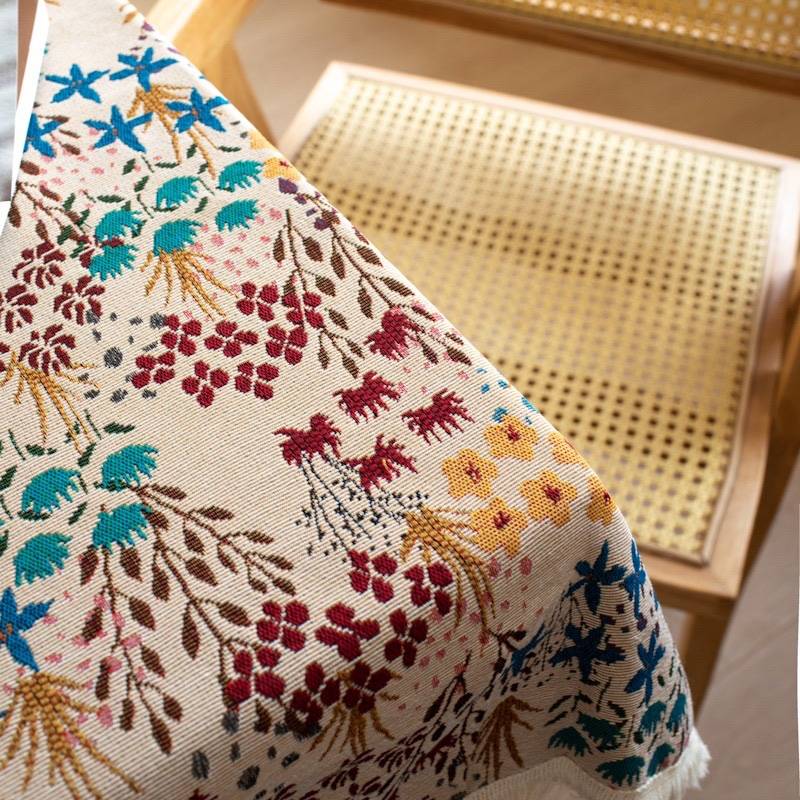 French retro oil painting wind table cloth Nordic tablet is like cotton anesthesia cotton dining table cloth TV cabinet coffee table