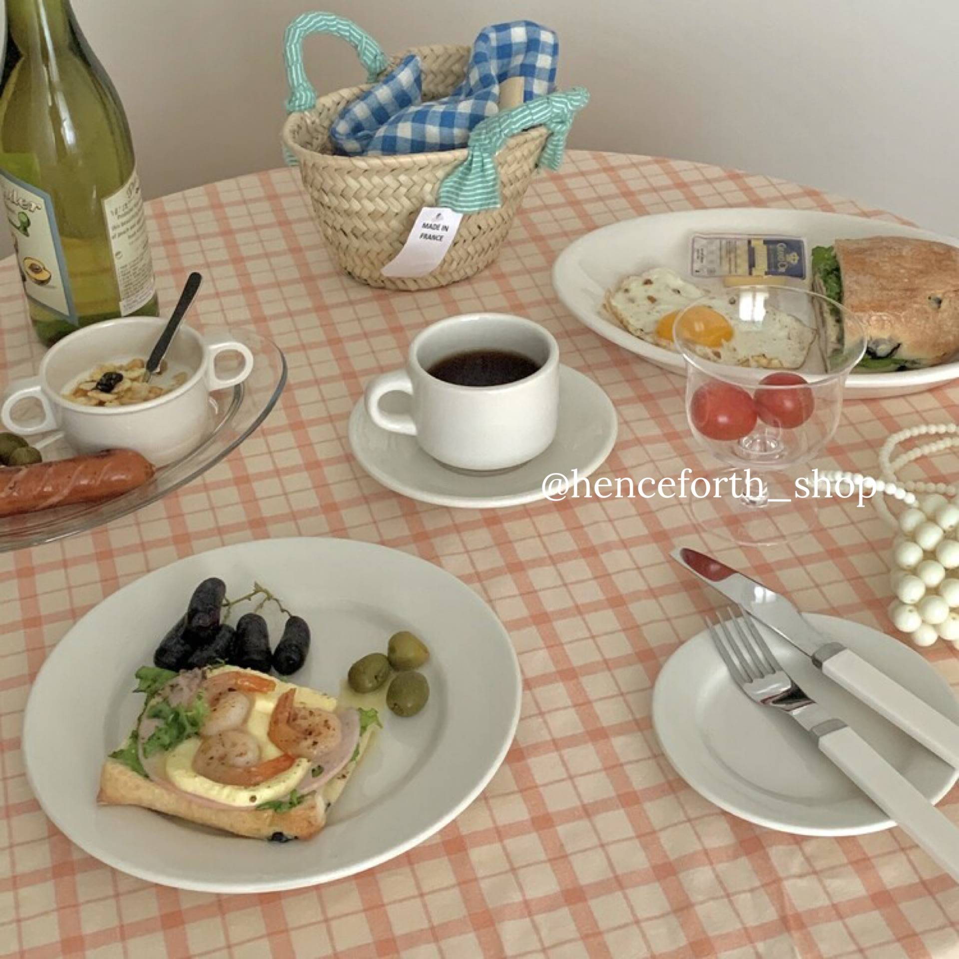 HENCEFORTH new orange checked tablecloth Ins wind export Korean desk Gat cloth picnic cloth