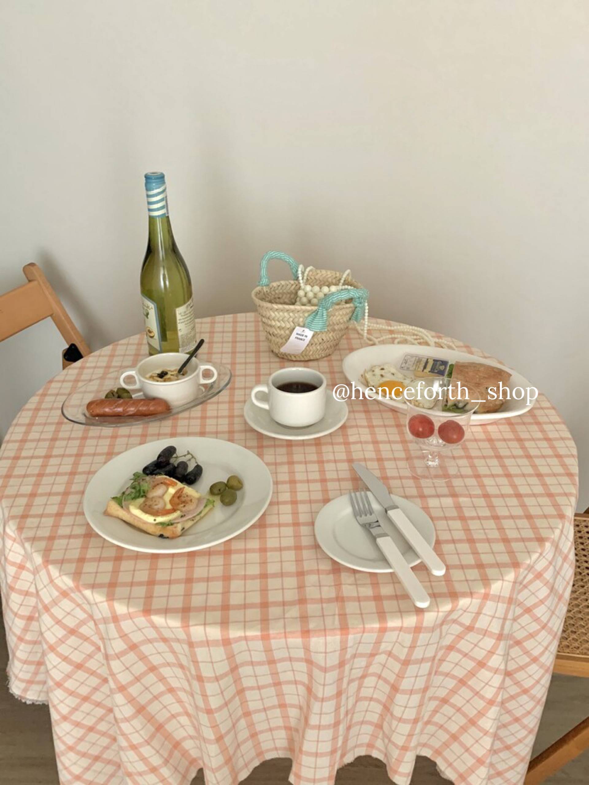 HENCEFORTH new orange checked tablecloth Ins wind export Korean desk Gat cloth picnic cloth