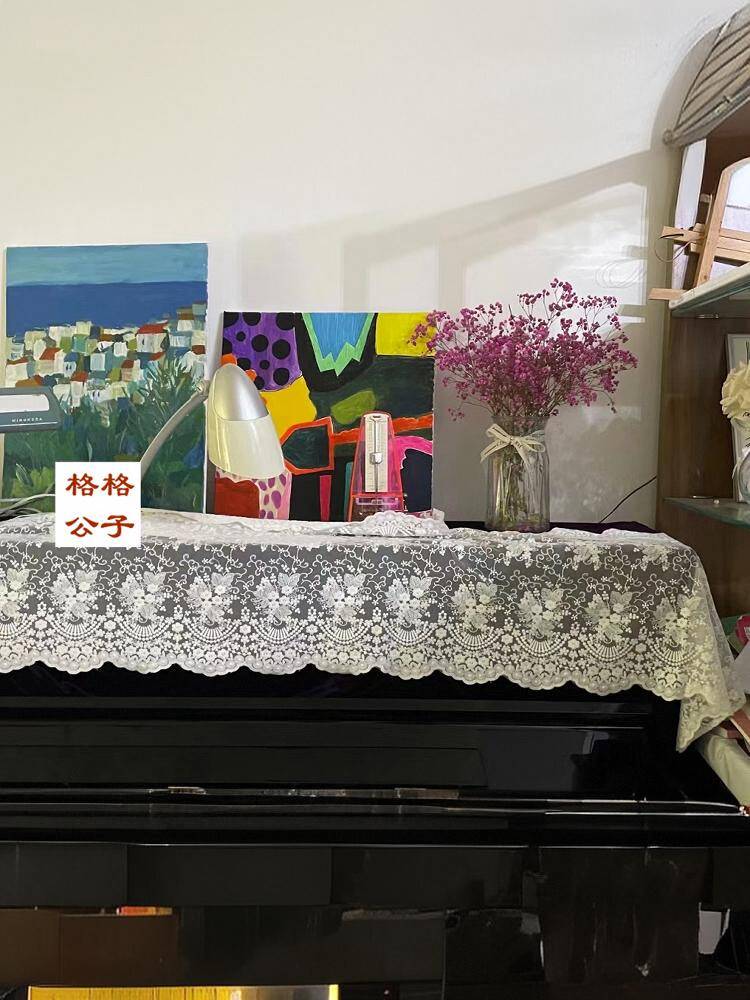 Grace Cotton embroidered tablecloth French table flag American white dining table side cabinet piano ligament dust prevention