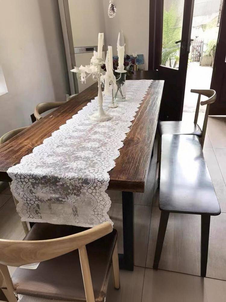 Grace Cotton embroidered tablecloth French table flag American white dining table side cabinet piano ligament dust prevention