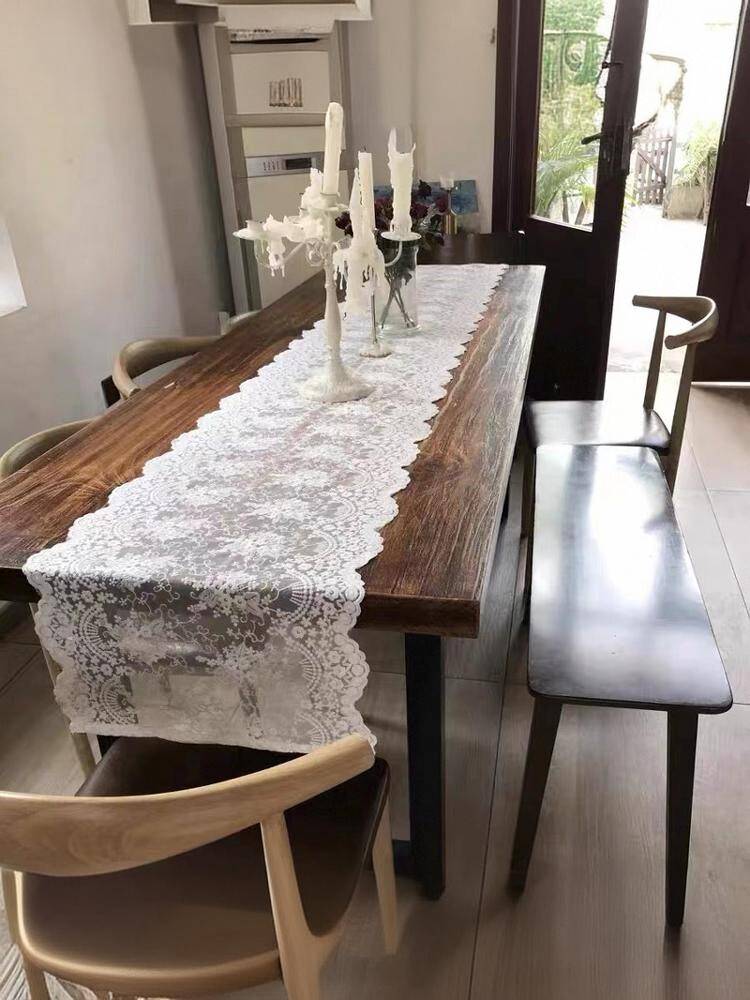 Grace Cotton embroidered tablecloth French table flag American white dining table side cabinet piano ligament dust prevention
