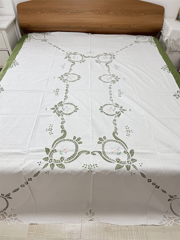 Exporting pastoral cotton embroidered oversized tablecloth
