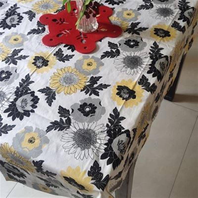 Flower Kaishu rich dining table cloth exported to European and American pure cotton long square table cloth dining table covering the pastoral fashion table cloth i.