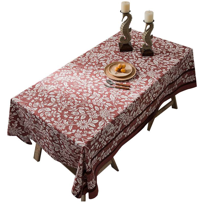 Dining table cloth flower and birds American rural cotton cloth