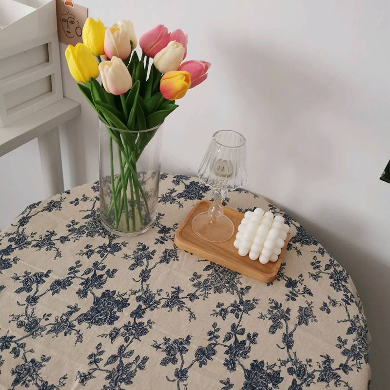 INS idyllic tablecloth retro French rectangular room decorative literary and fresh cotton, linen -style dormitory tablecloth