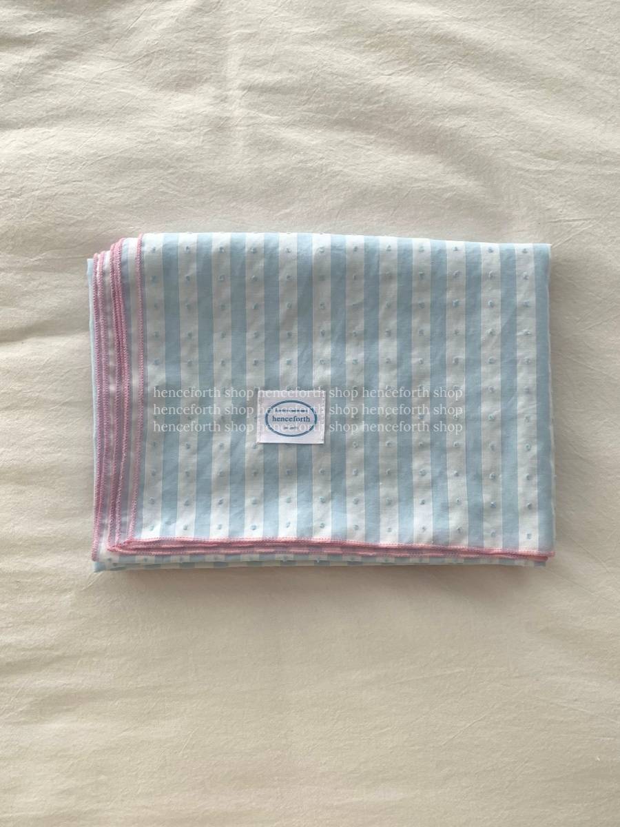 henceforth homemade light blue striped table cloth cover color lock edge creative background cloth ins