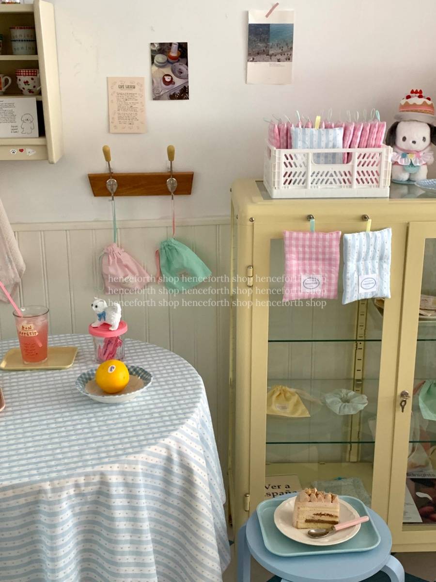 henceforth homemade light blue striped table cloth cover color lock edge creative background cloth ins