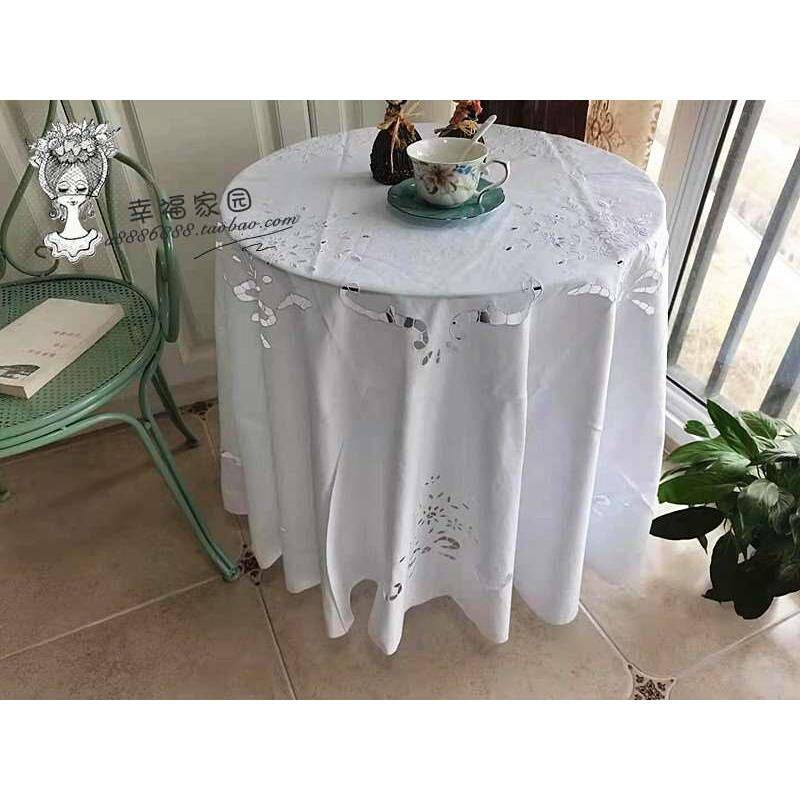 Genuine old goods white pure cotton hollow embroidery tablecloth coffee table covered napkin decorative towel special benefits