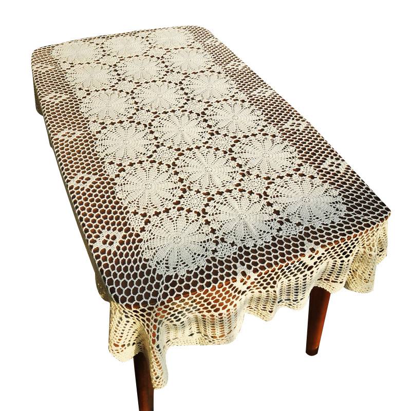 Fresh water lotus Chinese European -style American rural retro hollow handmade hook flower table cloth cloth