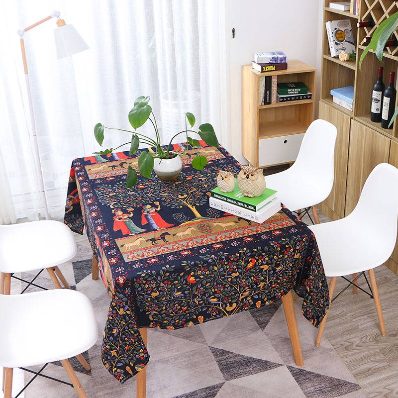 Mediterranean cotton and linen table cloth, linen table cloth, coffee table, coffee table, coffee table