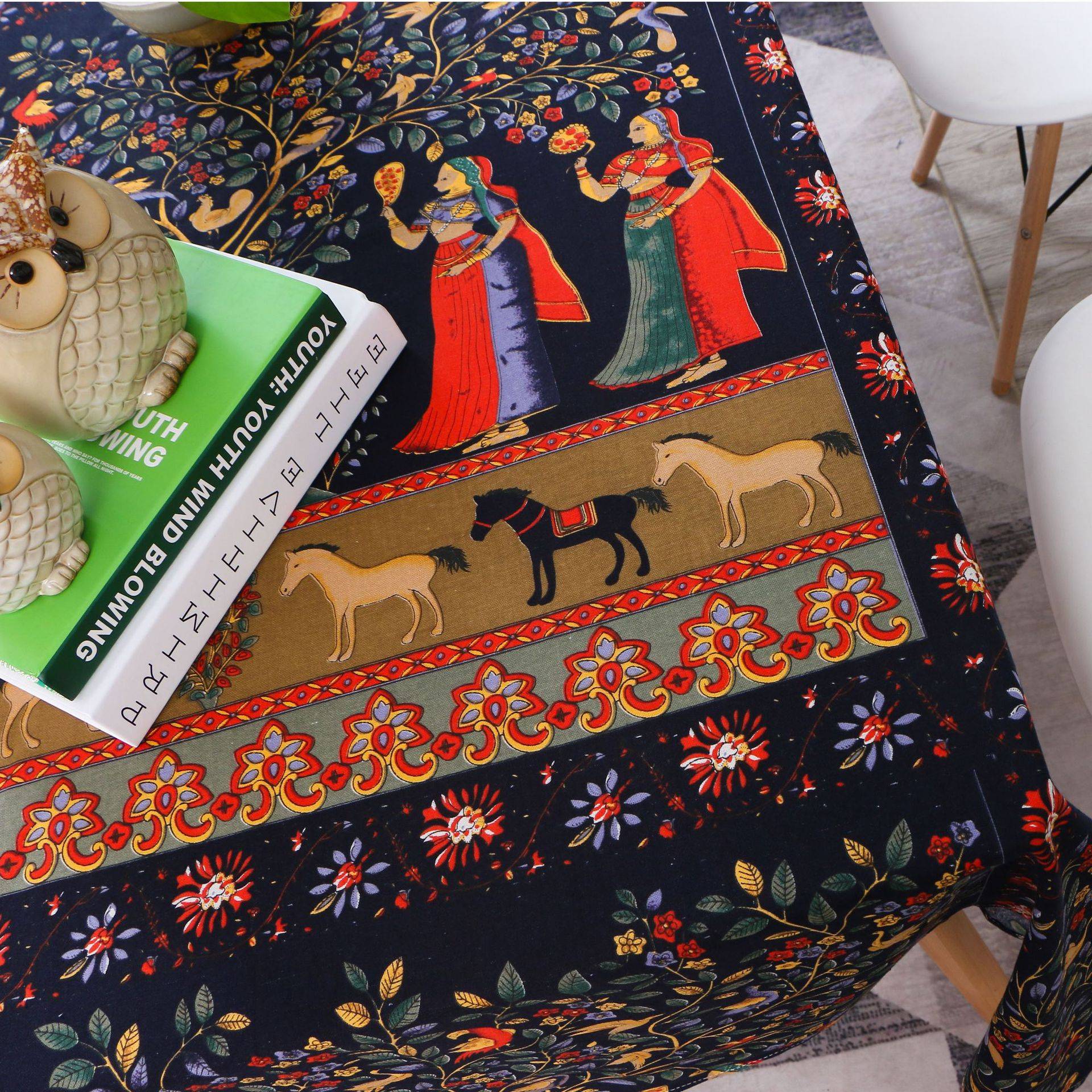 Mediterranean cotton and linen table cloth, linen table cloth, coffee table, coffee table, coffee table